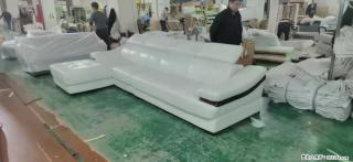 【大厂仿真皮沙发】实木框架，高回弹海绵45密度。全新包装，质量非常好，3.6米右贵妃 - 扬州28生活网 yz.28life.com